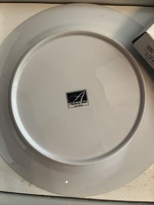 Vintage Andrea By Sadek Porcelain Cake Plate And Server 10.5" Yellow Border New - Thumbnail 3