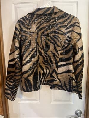 womens Medium Tiger Style Jacket By Selene Sport Zip Up NWT - Thumbnail 4