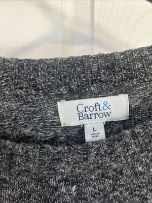 Mens Large Heather Gray Croft And Barrow Sweater - Thumbnail 2