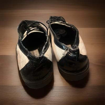 Antonio Correlli Elite Dress Shoes Black White Faux Leather Size 11 #6089 - Thumbnail 3