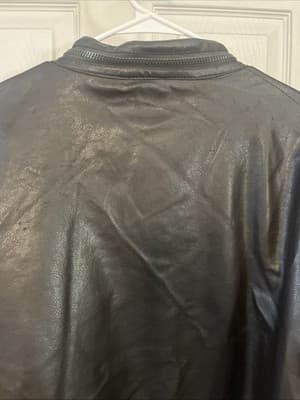 mens XXL Whispering Smith Brown Leather Coat Zip Up - Thumbnail 4