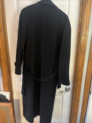 Gallery Petite Womens 12P Black Trench Coat Button Up And Belted - Thumbnail 5