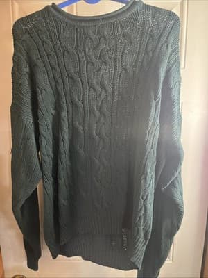 Sky Menswear Greeen Knit Sweater Crewneck Size Large - Thumbnail 2