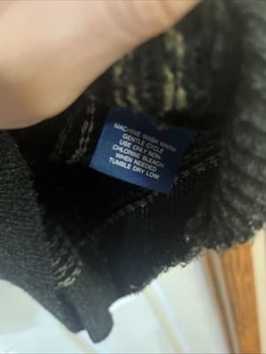 Mens Towncraft Crew Neck L SOFT Acrylic Sweater Black And Gray - Thumbnail 3