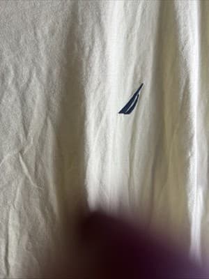 Nautica shirt XL 100% Cotton Light Yellow With Navy Logo - Thumbnail 3