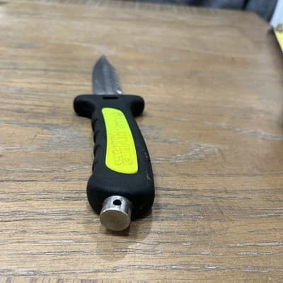 US Divers Aqua Lung Diving Knife 4.5" Blade 9” Overall Black And Lime Green - Thumbnail 3