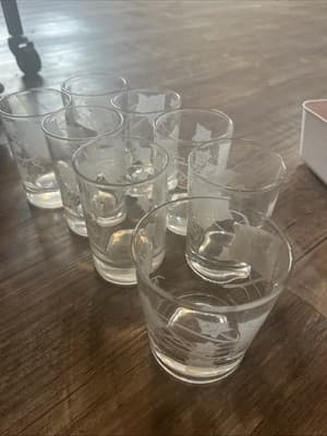 Set 8 Vintage 1950s Federal FROSTED ETCHED LEAVES Tumbler Glasses - Thumbnail 4