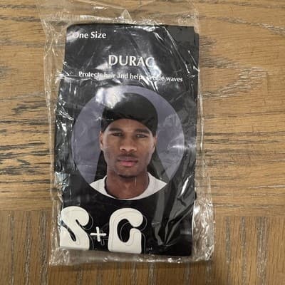 Head Cover/Durag- Black One Size Fits All -Protects Hair Helps Create Waves. - Image 1