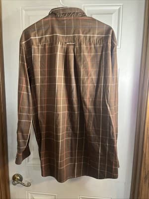 Knightsbridge Men’s Long Sleeve Button Up Wrinkle Resistant Size Large Brown - Thumbnail 5
