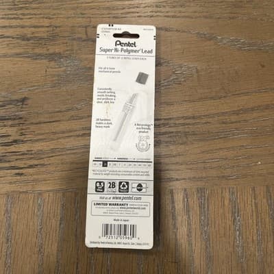 Pentel Super Hi-Polymer Leads 0.5mm Fine 2B Mech Pencil 36 total Package damage - Thumbnail 2
