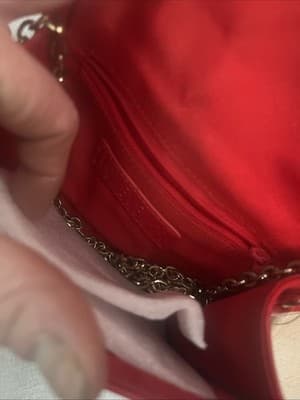 ForevEr 21 New Red Clutch Handbag With Gold Accents NWT and Black Marks - Thumbnail 4
