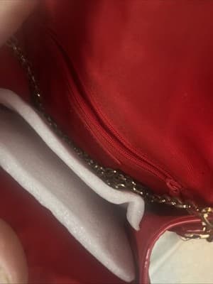 ForevEr 21 New Red Clutch Handbag With Gold Accents NWT and Black Marks - Thumbnail 3