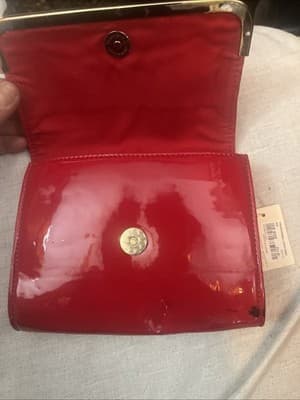 ForevEr 21 New Red Clutch Handbag With Gold Accents NWT and Black Marks - Thumbnail 5