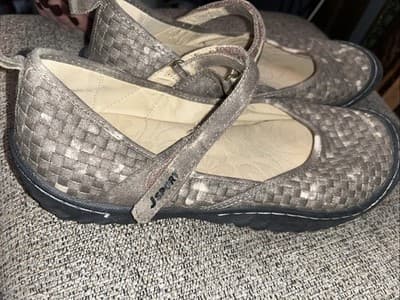 JSPORT 'Cara' Green Wicker Mary Jane Flats Casual Shoes Size 11 - Thumbnail 3