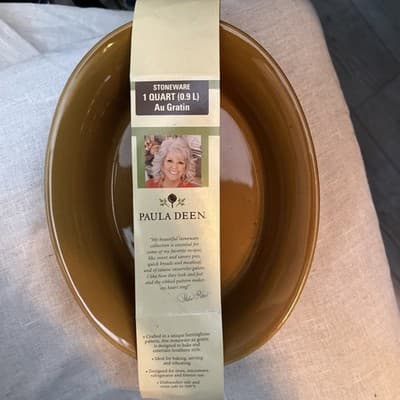 Paula Deen 1 Quart Au Gratin Dish Ideal For Baking, Serving, & Reheating - Image 1