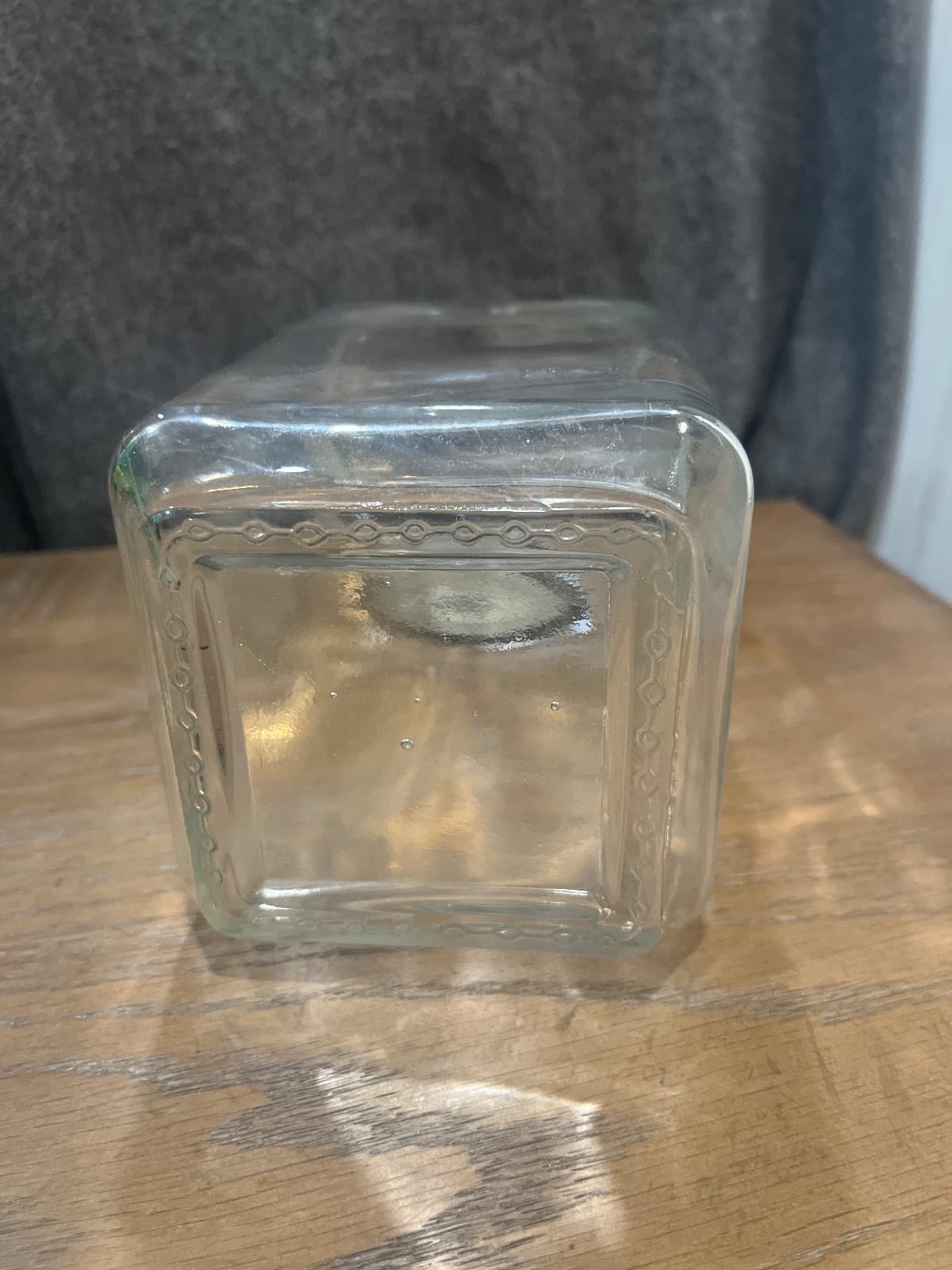 Vintage Square Glass Apothecary Medical Canister Jar Metal Label 7.5 x4.25 x4.25 - Thumbnail 4