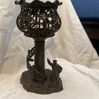 VTG Plastic Candle Holder with Sailor - Image 1