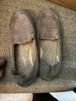 SKECHERS Women's 10 Relaxed Fit Air Cooled Memory Foam Slip on Shoes ~ Tan 925 - Image 1