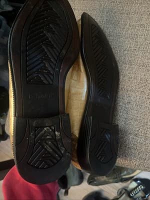 Roberto Chillini Alligator Brown Tan Ecru Mens Vintage Dress Shoes Size 13 - Thumbnail 7