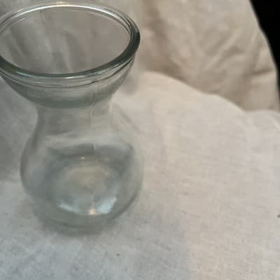 Vintage 6" Clear Glass Bulb Vase – Bud Flower / Absinthe Glass - Thumbnail 3