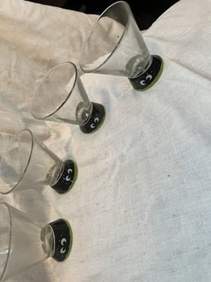 Halloween Monster Eyes Glasses Lot Of 4 Kleiner Feigling Vodka Spooky Barware - Thumbnail 3