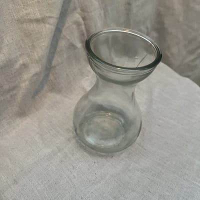 Vintage 6" Clear Glass Bulb Vase – Bud Flower / Absinthe Glass - Thumbnail 2