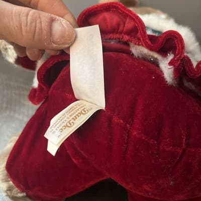 Dan Dee Snowflake Teddy Bear Christmas Plush Brown Girl Red Dress Bow 2006 S1 - Thumbnail 4