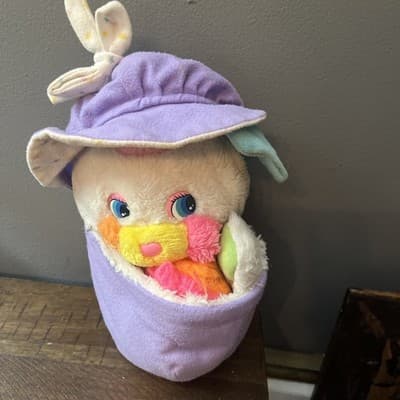 Popples Colorful Plush Stuffed Animal Small Size with Purple Pouch - Image 1