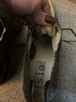 Sio Mens Sz 11 Faux Glossy Alligator Dress Shoes Oxfords Green Cream TT432OVIC - Thumbnail 7