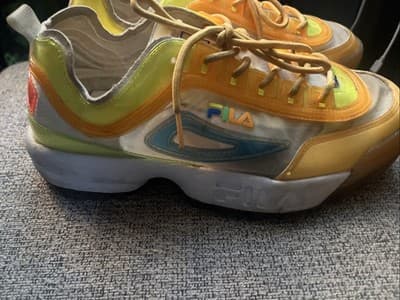 Fila Disruptor II Translucent Womens Size 10 Retro Orange Green Sneakers Shoes - Thumbnail 2