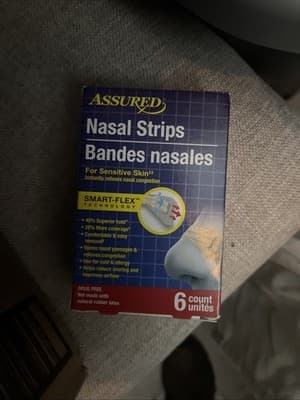 1 Box NASAL STRIPS Cold,Allergy & Snore Relief Long Lasting Hold Latex Free 6 Ct - Image 1
