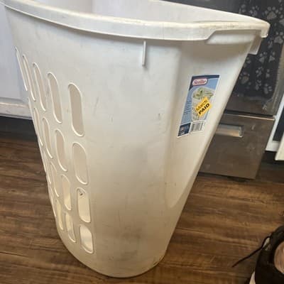 Sterlite 1256 Tall White Laundry Basket 22”H X 21”L X 14.5” Wide - Image 1