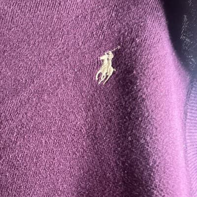 Polo Ralph Lauren Sweater Vest Mens XL Burgundy V Neck Pima Cotton Logo Classic - Thumbnail 3