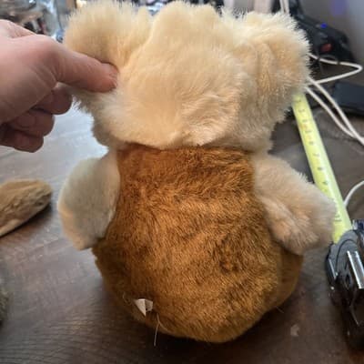 Tuxedo Teddy Bear Brown And White red Now And Buttons Plush 10” - Thumbnail 3