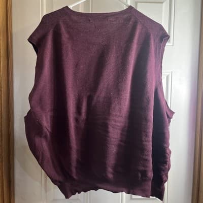 Polo Ralph Lauren Sweater Vest Mens XL Burgundy V Neck Pima Cotton Logo Classic - Thumbnail 4