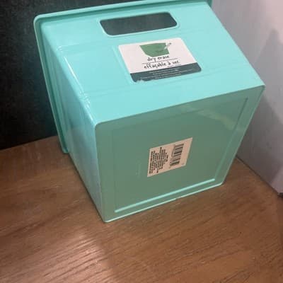 Turquoise Plastic Basket You Can Write On With Dry Erase Markers 7.7”x7.7” - Thumbnail 2