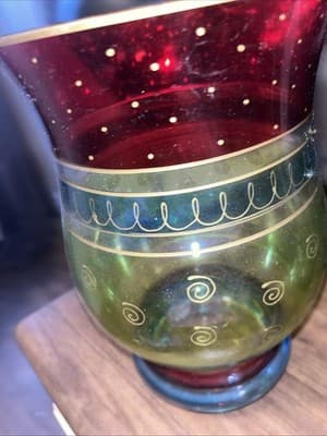 Vintage color block decorative glass vase - Image 1