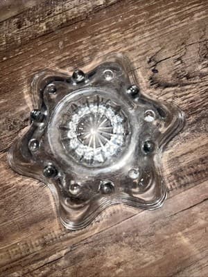 Glass Candle Holder. Crystal Clear Glass 6 Point Star Taper Candle Holder - Thumbnail 3