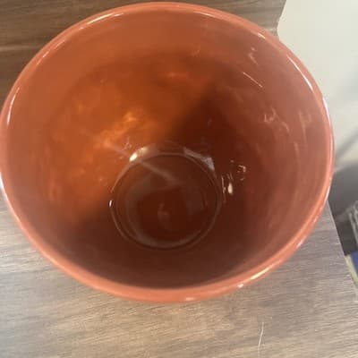 THT Designs Beautiful Maroon Crock Bowl with Leaf Design - Thumbnail 2