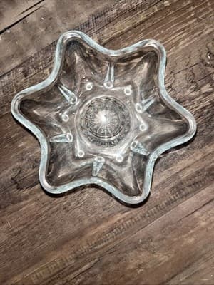 Glass Candle Holder. Crystal Clear Glass 6 Point Star Taper Candle Holder - Thumbnail 2