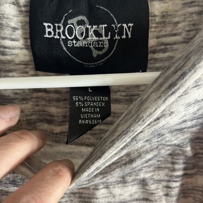 Brooklyn Standard Men’s Large Poly/spandex Blend Gray T Shirt With Logo On Chest - Thumbnail 2