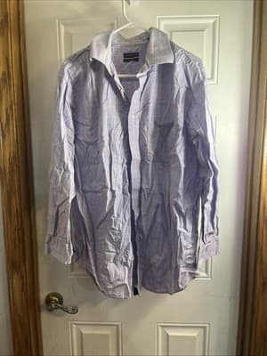 Club Room Men’s 16-32/33 Purple Check Long-Sleeve Button Down Dress Shirt - Image 1