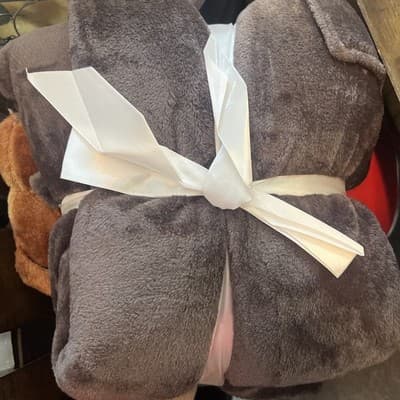 Catalonia Fleece Wearable Blanket Brown for Adult Women Men Travel Wrap Blanket - Thumbnail 2