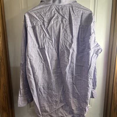 Club Room Men’s 16-32/33 Purple Check Long-Sleeve Button Down Dress Shirt - Thumbnail 3