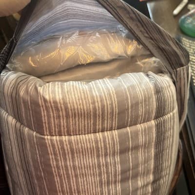 Mainstays Queen Bag With Comforter 100% Polyester And Sheets Gray PatternStriped - Thumbnail 5