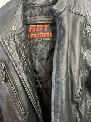 HOT LEATHERS Black leather jacket size 48 with liner - Thumbnail 2