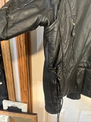 HOT LEATHERS Black leather jacket size 48 with liner - Thumbnail 5
