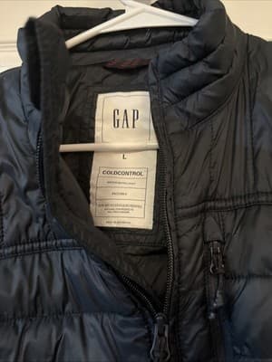 Gap Cold Control Quilted Vest Water Resistant Windproof Ripstop Blue Mens Large - Thumbnail 2