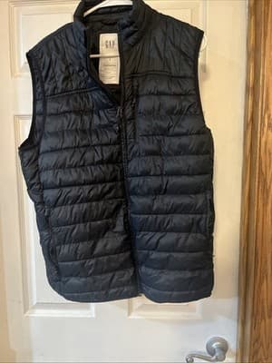 Gap Cold Control Quilted Vest Water Resistant Windproof Ripstop Blue Mens Large - Image 1