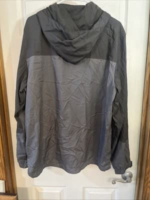 Gerry Mens Hooded Jacket Large Gray Full Zip Lightweight Outdoor Shell - Thumbnail 3